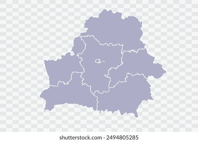 Belarus Map silver Color on White Background quality files Png