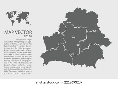 Belarus map vector, Abstract design vector illustration Eps 10. High Detailed on white background.