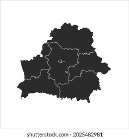 Belarus Karte, Vektorgrafik, dunkle Farbe.einzeln auf transparentem Hintergrund. 
