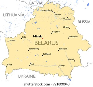 Belarus map | Vector detailed color Belarus map