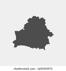 Mapa de Bielorrusia. Ilustración de vectores en fondo gris