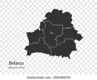 Belarus map vector, isolated on transparent background