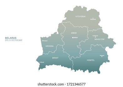 mapa de Belarús. mapa vectorial de velarus en Europa.