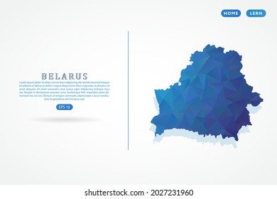 Belarus map - World Map International vector template with polygon blue color gradient isolated on white background for education, website, banner - Vector illustration eps 10