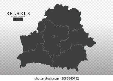 Belarus Map - World Map International vector template with High detailed including black and grey outline color isolated on transparent background - Vector illustration eps 10