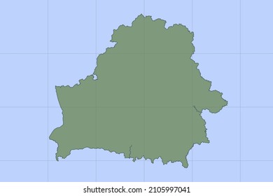 Belarus Map - World map International vector template with green color on blue background and grid design for design, education, website, infographic, banner - Vector illustration eps 10