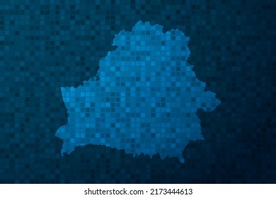 Belarus Map - World Map international vector template with technology style isolated on blue pixel background for education, design, website, infographic - Vector illustration eps 10