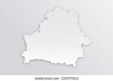 Belarus Karte - Weltkarte Internationale Vektorvorlage mit 3D, Papierstil einschließlich Schatten und Weiß auf grauem Hintergrund für Design, Bildung, Infografik - Vektorgrafik eps10