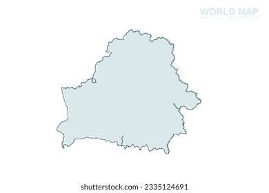 Belarus Map - World map International vector template with blue stork line and blue geometric shapes isolated on white background for design, infographic, website - Vector illustration eps 10