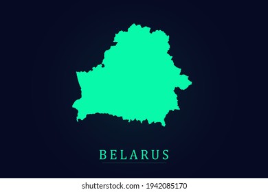 Belarus Map - World map vector template with green color gradient isolated on dark background - Vector illustration eps 10
