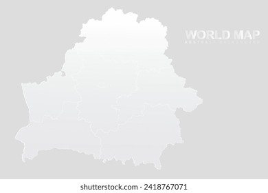 Belarus Map - World Map vector template with High detailed including white and grey gradient color and white outline color isolated on grey background - Vector illustration eps 10