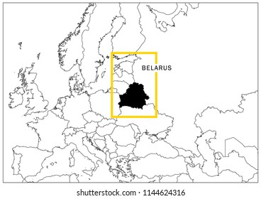 Belarus map yellow frame geography national 