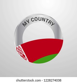 Belarus My Country Flag badge