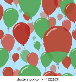 Belarus National Day Flat Seamless Pattern. Flying Celebration Balloons in Colors of Belarusian Flag. Belarus Patriotic Background with Celebration Balloons.