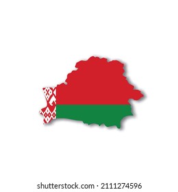 Belarus national flag in a shape of country map