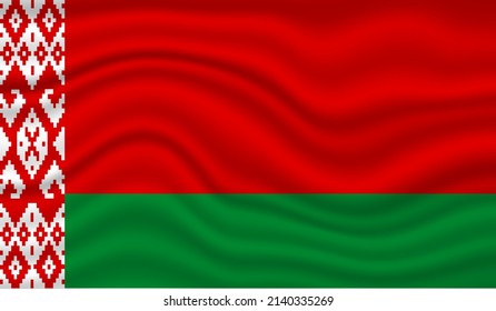 Belarus National Flag vector design. Belarus flag 3D waving background vector illustration