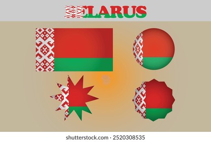 Vector Nacional de la Bandera de Bielorrusia: diseño vibrante y de alta calidad ideal para eventos y orgullo nacional.