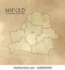 belarus on the map of Balkans in soft grunge and vintage style, like old paper with watercolor painting. VectorEPS10
