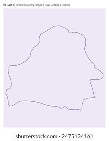 Belarus plain country map. Low Details. Outline style. Shape of Belarus. Vector illustration.