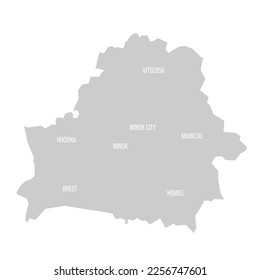 Belarus political map of administrative divisions