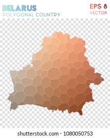 Belarus polygonal, mosaic style country map. Captivating low poly style, modern design for infographics or presentation.