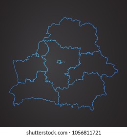 Belarus region map:Detailed map of Belarus regions. Vector illustration.