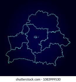 Belarus region map:Detailed map of Belarus regions. Vector illustration.