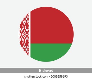 Belarus Round Circle Flag. Belarusian Circular Button Banner Icon. EPS Vector svg