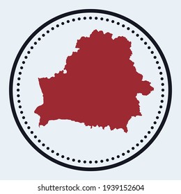 Belarus round stamp. Round logo with country map and title. Stylish minimal Belarus badge with map. Vector illustration.