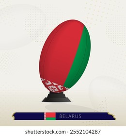 Belarus Rugby Ball on Rugby Kicking Tees with Modern Design. Illustration perfect for sports, national pride, and rugby-related projects.