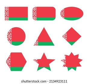 belarus set of flags with geometric shapes