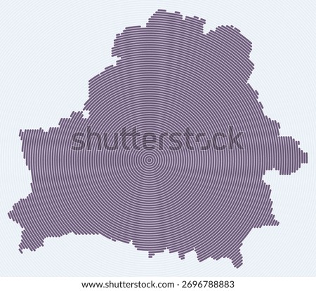 Belarus shape rings. Country map formed by stacked circles. Belarus boundary shape design. Awesome vector illustration.