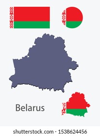 Belarus silhouette and flag vector illustration