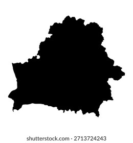 Belarus silhouette map. Belarus map vector. Belarus map on white background
