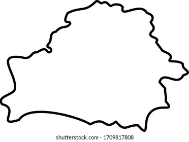 Belarus - solid black outline border map of country area. Simple flat vector illustration.