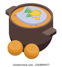 Belarus soup pot icon isometric vector. Tourism nature. City abuse