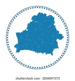 Belarus sticker. Travel rubber stamp with map of country, vector illustration. Can be used as insignia, logotype, label, sticker or badge of the Belarus.