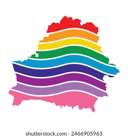 Belarus swoosh silhouette rainbow map