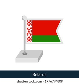 Belarus Table Flag. Flat style. Vector.