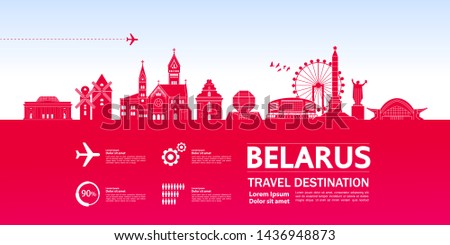 Belarus travel destination grand vector illustration.