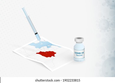 Belarus Vaccination, Injection with COVID-19 vaccine in Map of Belarus. Vaccination Concept Illustration.