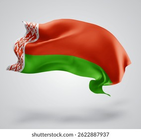 Belarus, vetor 3d bandeira com ondas em um fundo branco