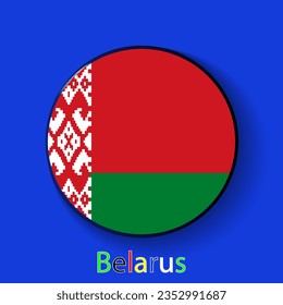 Belarus vector flag. Football europe 2024 tournament championship. Round badges of the country in the actual championship colors.