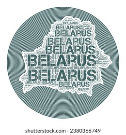 Belarus Vector Image. Country round logo design. Belarus poster in circular arcs and wordcloud style. Powerful vector illustration.