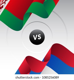 Belarus vs Russia. Ice hockey championship 2018. Vector illustration.