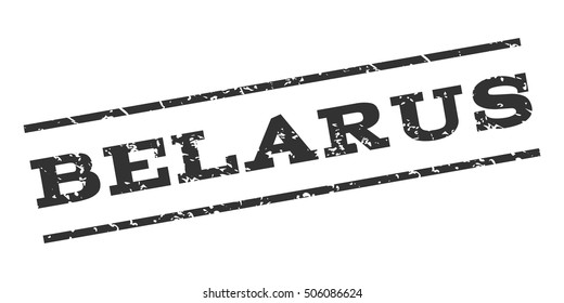 Belarus watermark stamp. Text Tag between parallel lines with grunge design style. Rubber seal stamp with dust texture. Vector gray color ink imprint on a white background.