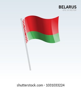 Belarus waving flag isolated on gray background