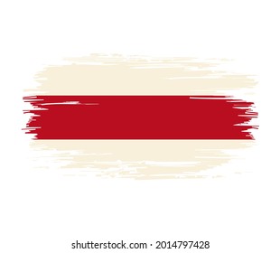 Fondo de fondo de brocha de la bandera bielorrusa. Ilustración vectorial.