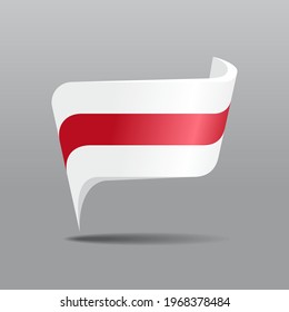 Belarusian flag map pointer layout. Vector illustration.