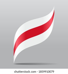 Belarusian flag wavy abstract background. Vector illustration.